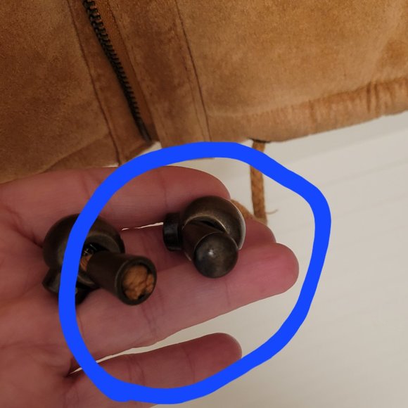 Bubble Bomber Jacket Genuine Suede Tan Size XS - Picture 8 of 16